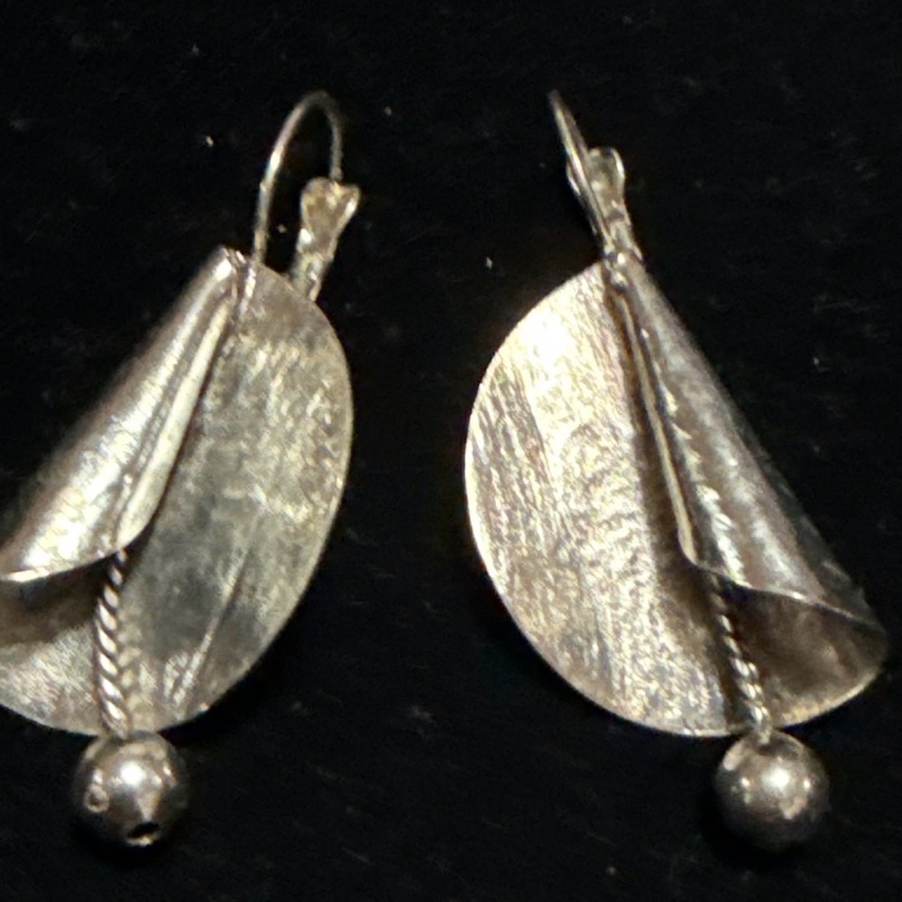 Chic Silver Folded Earrings